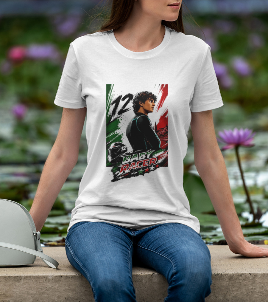 12 Baby Racer Italy Flag Motorcycle Racing Art With Italian T-Shirt