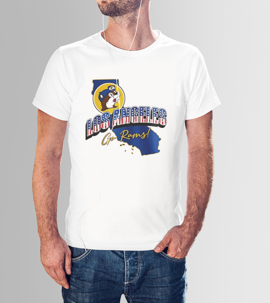 Los Angeles Rams Buc Ee's California Map Go Rams T-Shirt