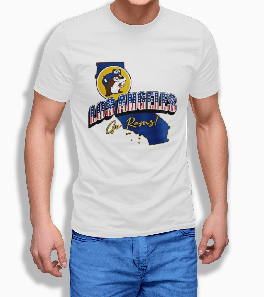Los Angeles Rams Buc Ee's California Map Go Rams T-Shirt