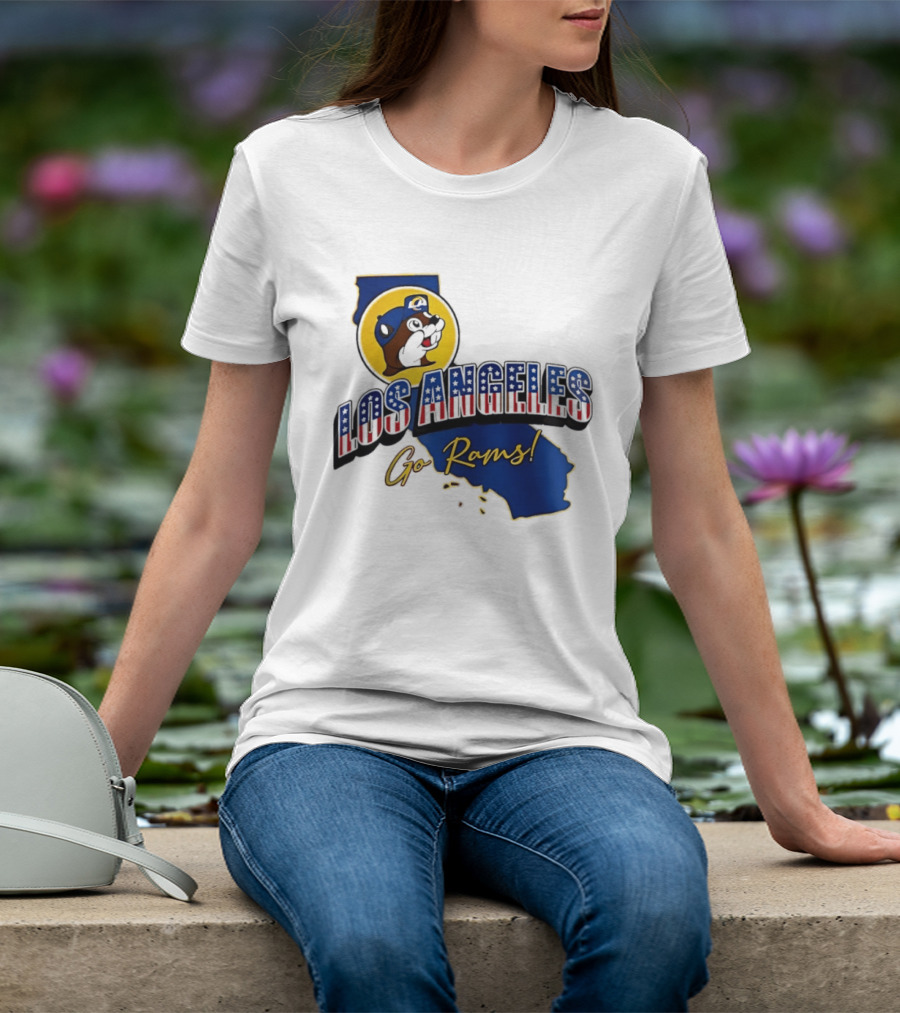 Los Angeles Rams Buc Ee's California Map Go Rams T-Shirt