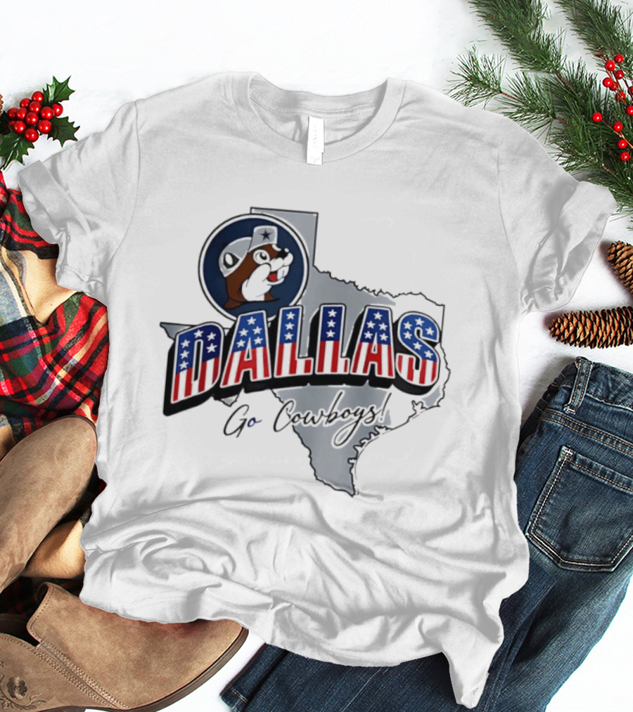 Dallas Cowboys Buc Ee's Patriotic Texas Map Go Cowboys T-Shirt