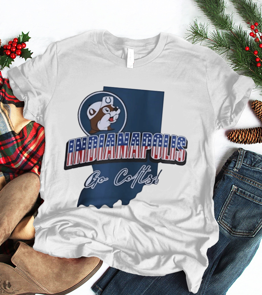 Indianapolis Colts Buc Ee's Patriotic Indiana Map Go Colts T-Shirt