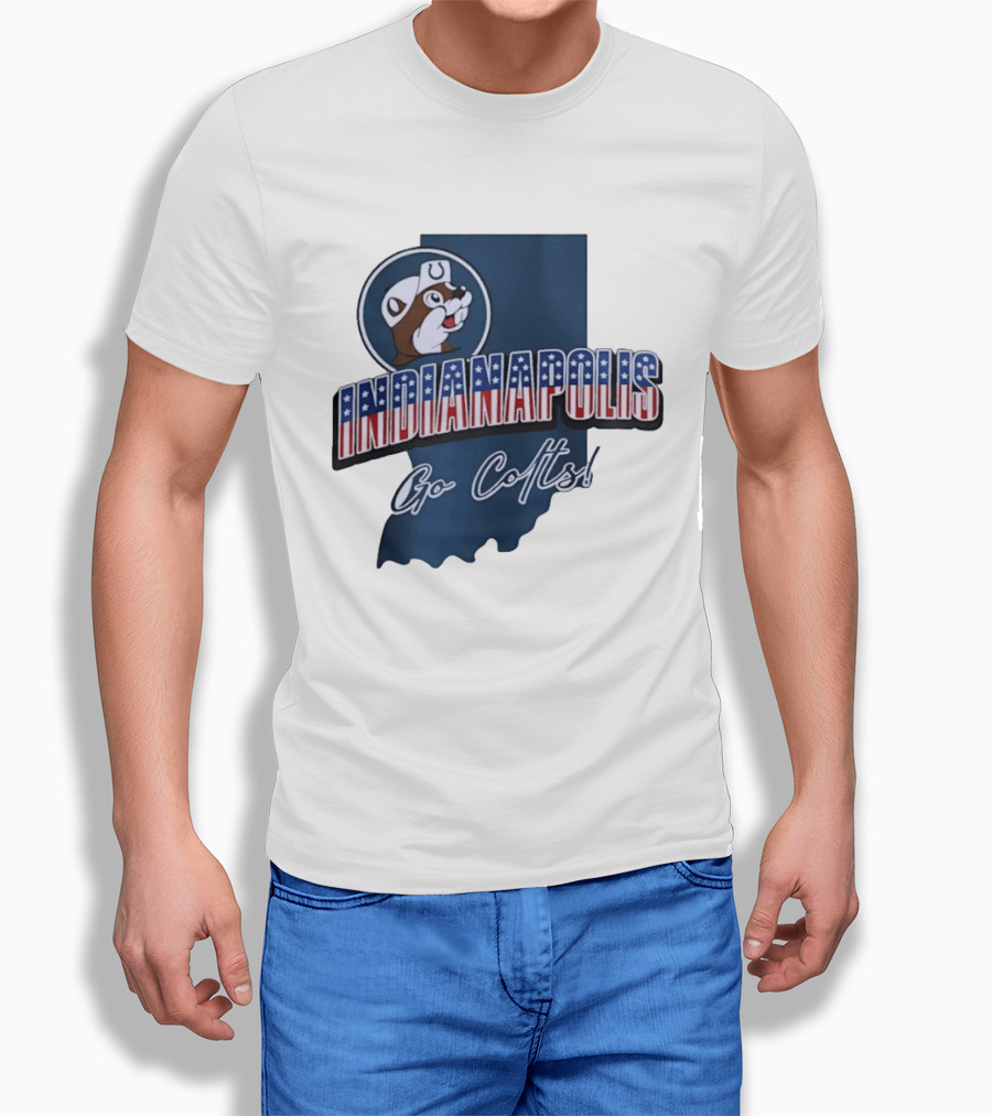 Indianapolis Colts Buc Ee's Patriotic Indiana Map Go Colts T-Shirt