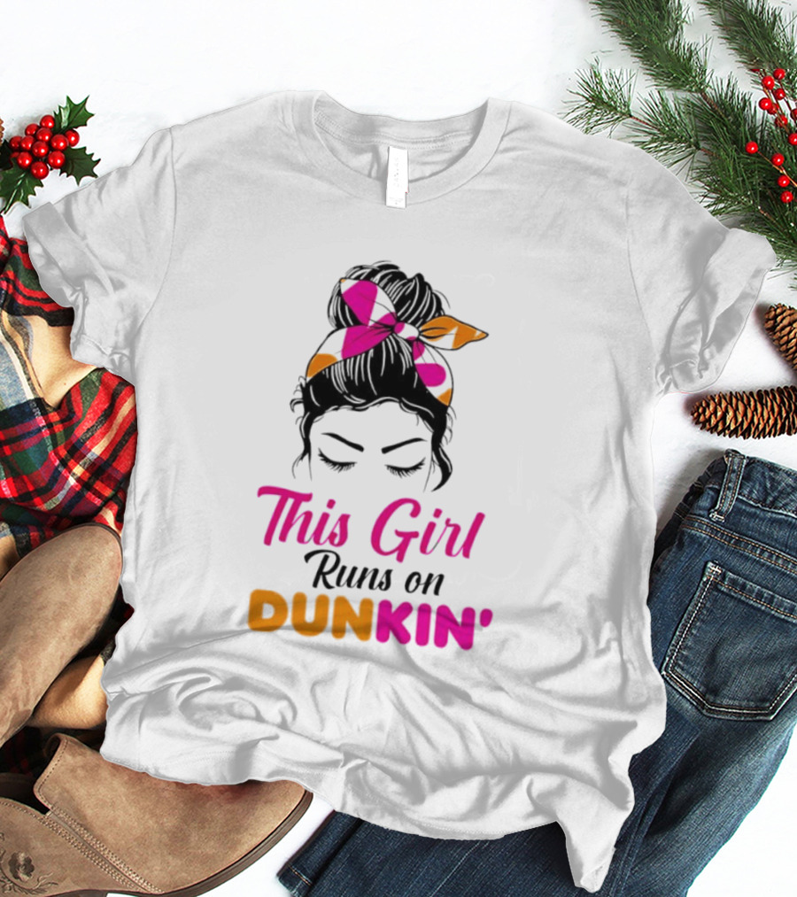 This Girl Runs On Dunkin' Coffee Headband T-Shirt