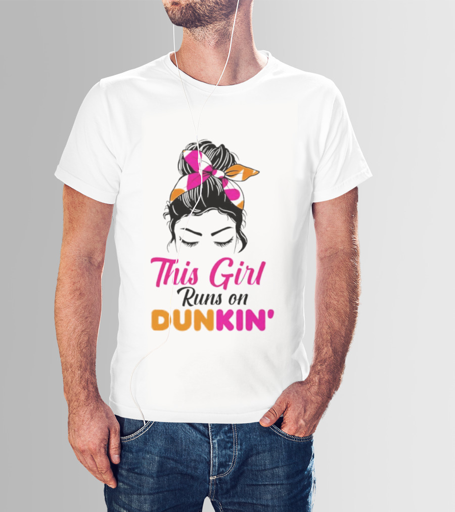 This Girl Runs On Dunkin' Coffee Headband T-Shirt