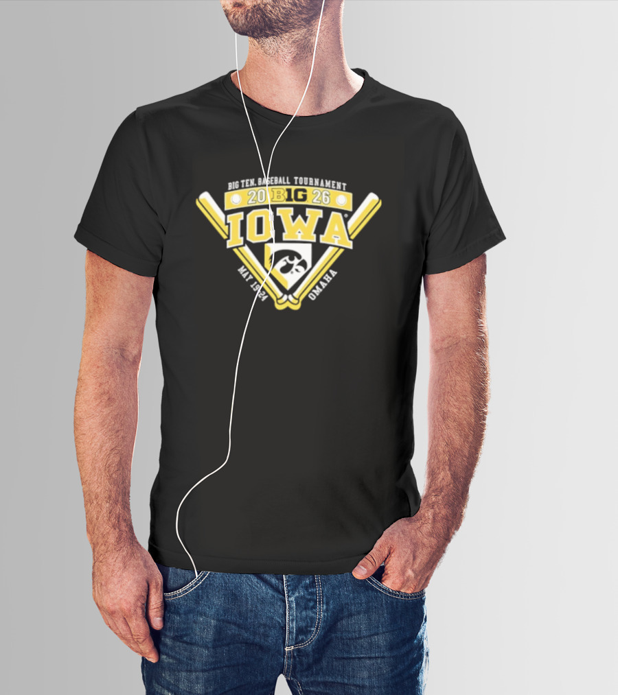 Iowa Hawkeyes Big Ten Baseball Tournament 2026 May 23 26 Omaha T-Shirt