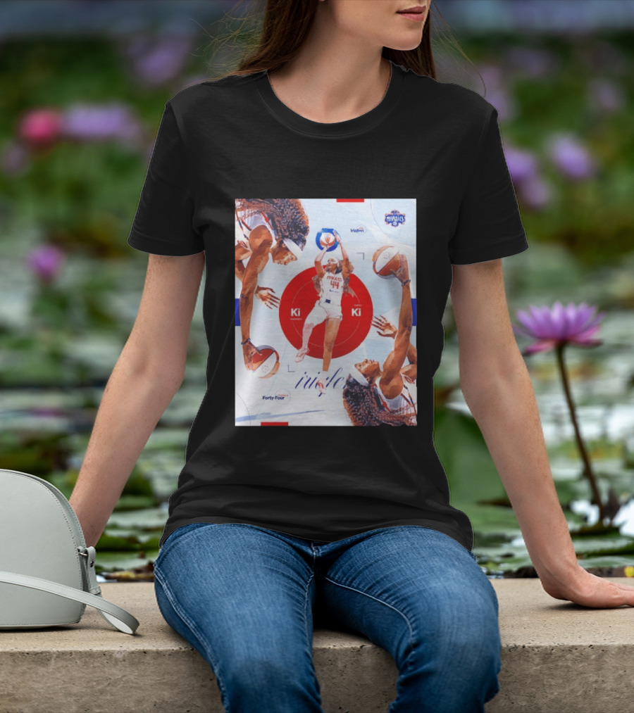 Washington Mystics Player Kiki Iriafen Number Forty Four Basketball Action Montage T-Shirt