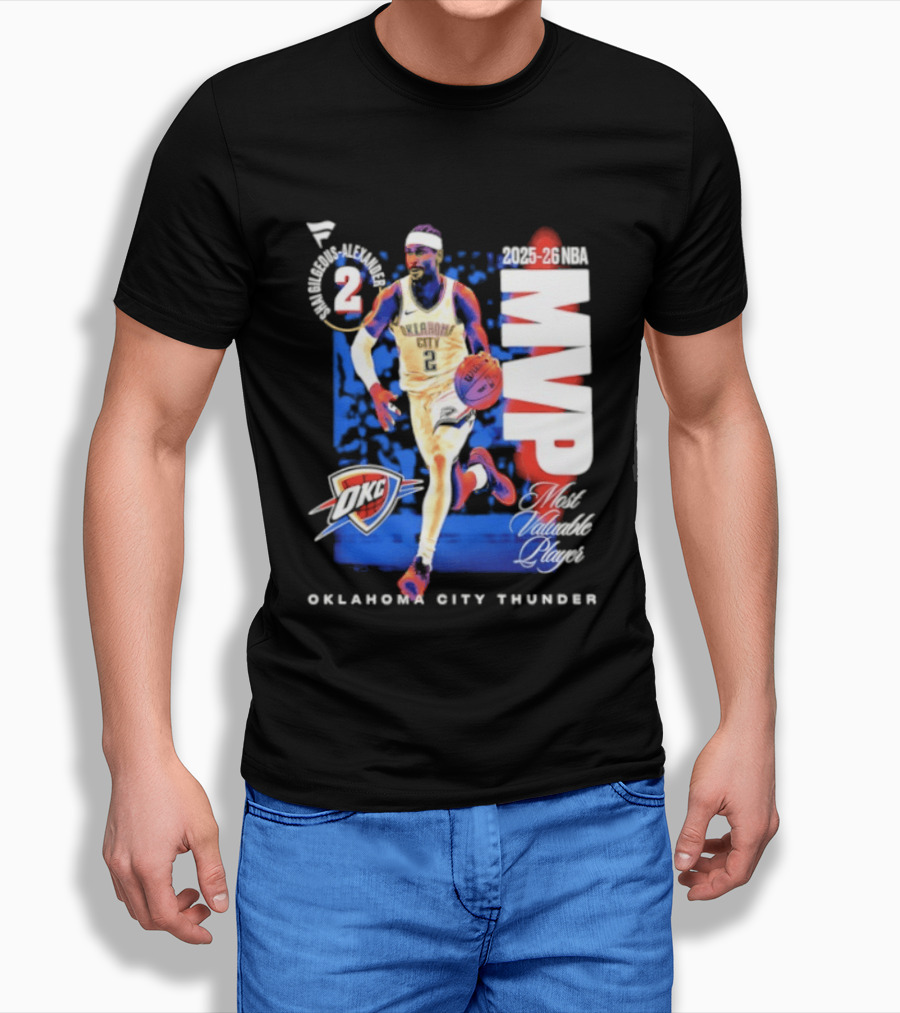 Oklahoma City Thunder Shai Gilgeous Alexander 2025 26 NBA MVP 2 Basketball Legend T-Shirt