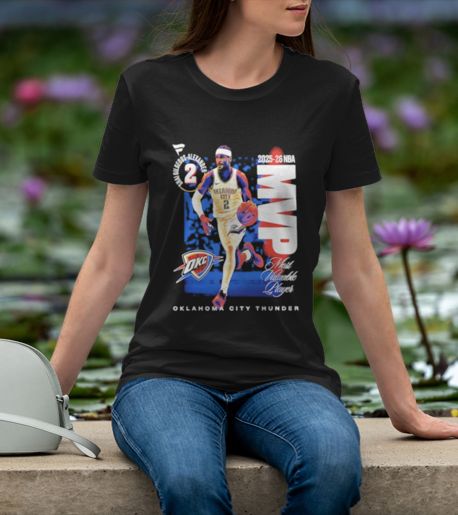 Oklahoma City Thunder Shai Gilgeous Alexander 2025 26 NBA MVP 2 Basketball Legend T-Shirt