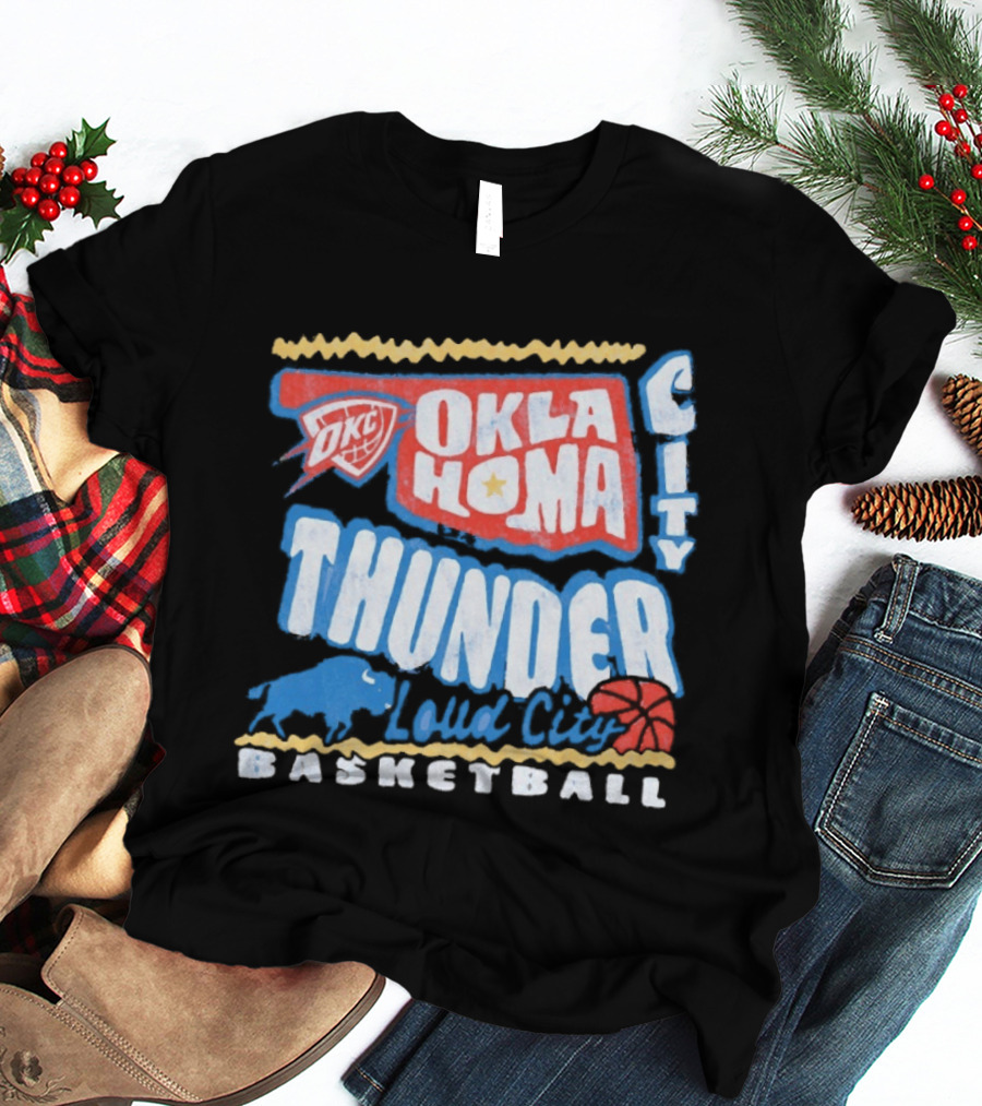 Oklahoma City Thunder Loud City Basketball OKC Team Spirit T-Shirt