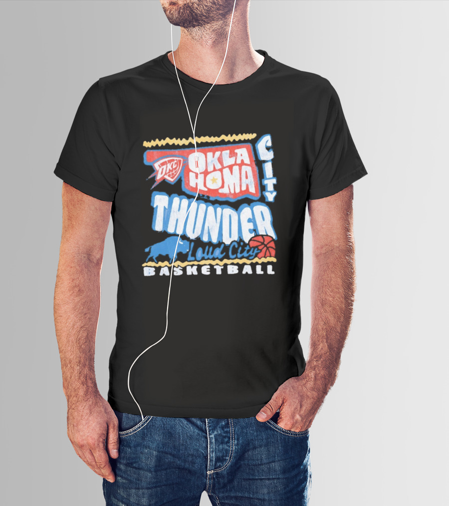 Oklahoma City Thunder Loud City Basketball OKC Team Spirit T-Shirt