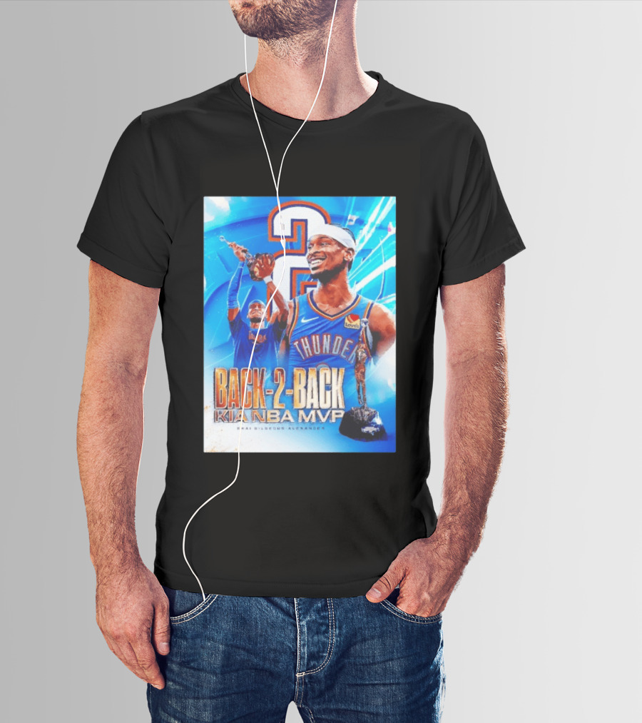 Shai Gilgeous Alexander OKC Thunder Back 2 Back Kia NBA MVP T-Shirt