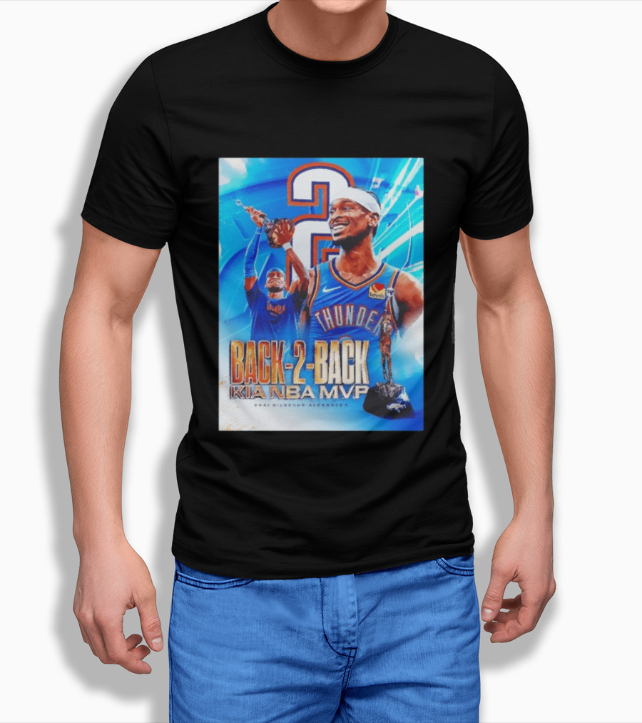 Shai Gilgeous Alexander OKC Thunder Back 2 Back Kia NBA MVP T-Shirt