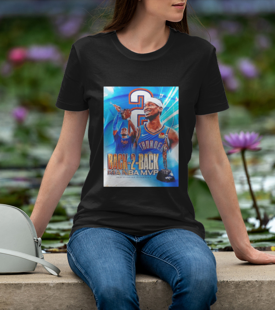 Shai Gilgeous Alexander OKC Thunder Back 2 Back Kia NBA MVP T-Shirt