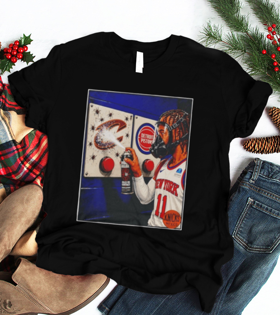 Spider Killer Jalen Brunson 11 New York Knicks Cavaliers Pistons Spray Knicks Mexico T-Shirt