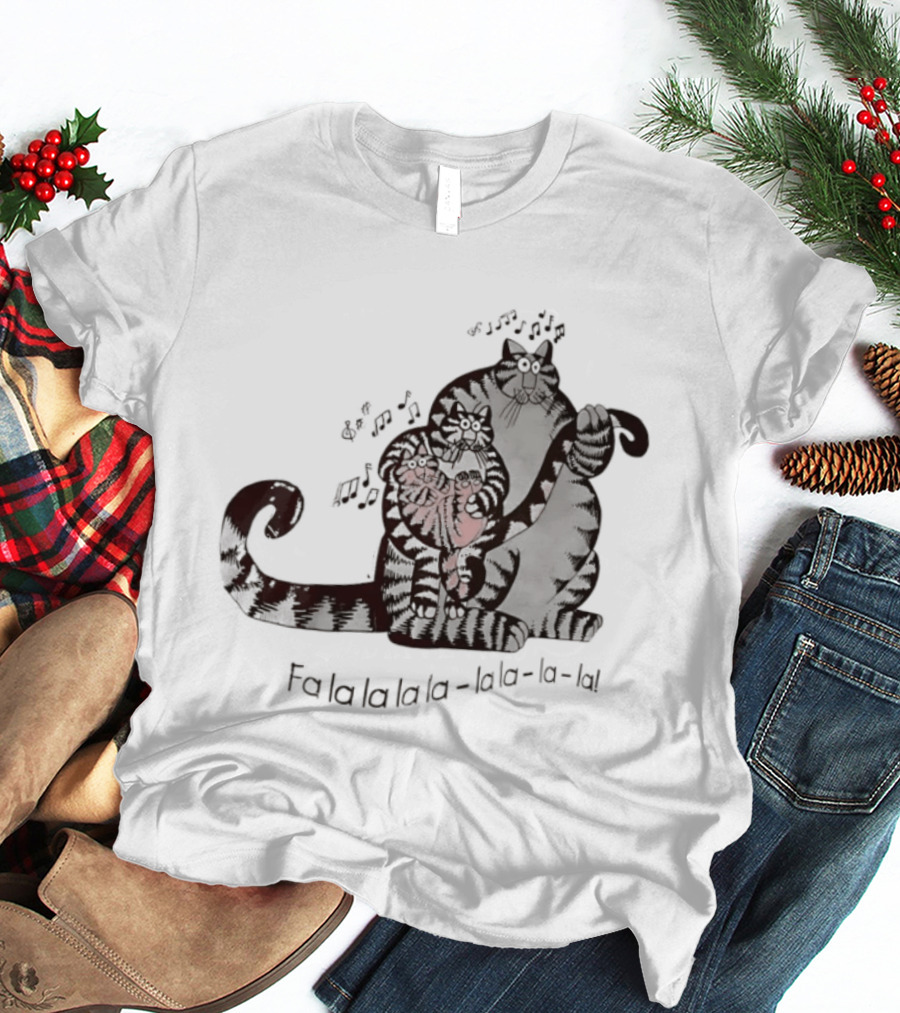 B. Kliban Cat Fa La La La La La La Singing Holiday Cat T-Shirt