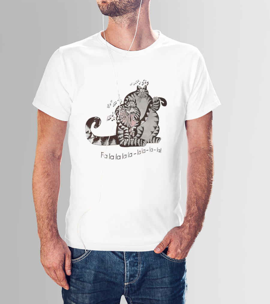 B. Kliban Cat Fa La La La La La La Singing Holiday Cat T-Shirt