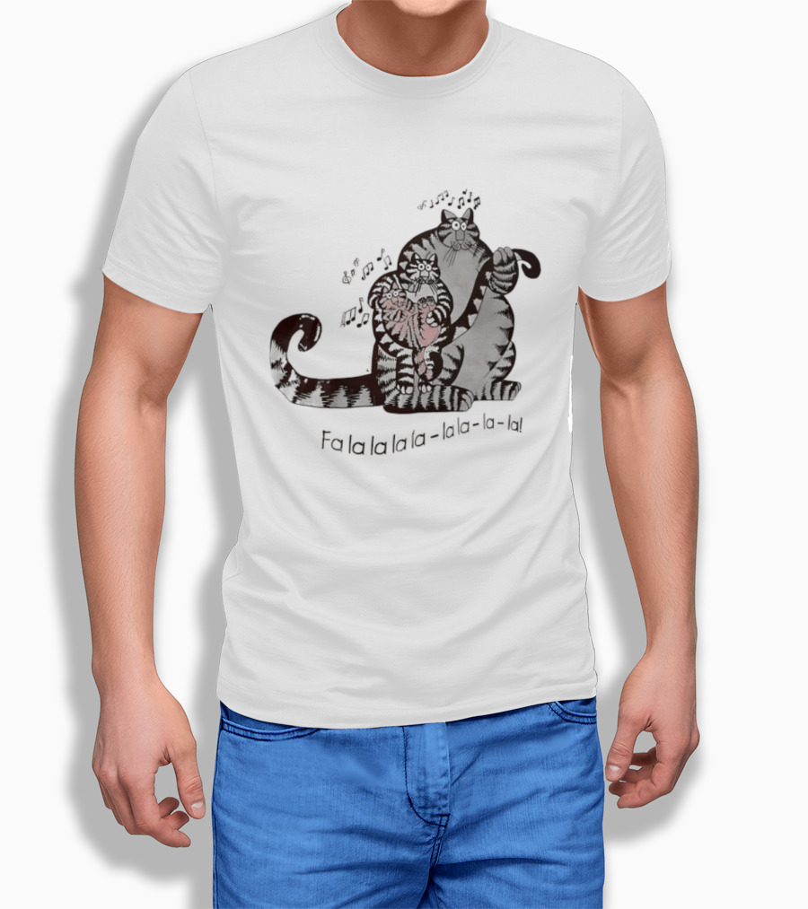 B. Kliban Cat Fa La La La La La La Singing Holiday Cat T-Shirt