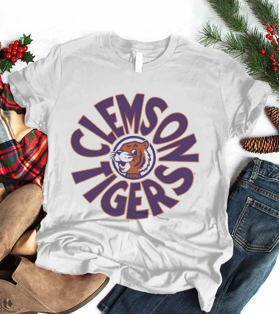 Clemson Tigers Retro Logo Circular T-Shirt