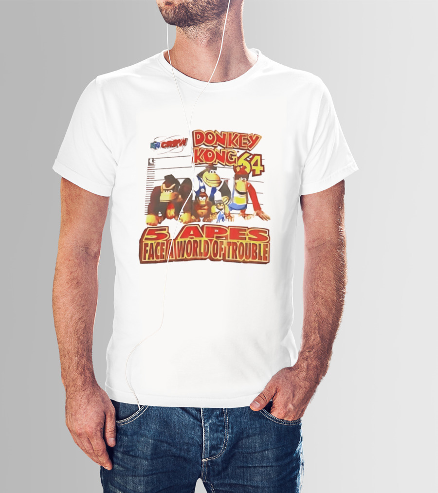 Donkey Kong 64 Five Apes Face A World Of Trouble T-Shirt