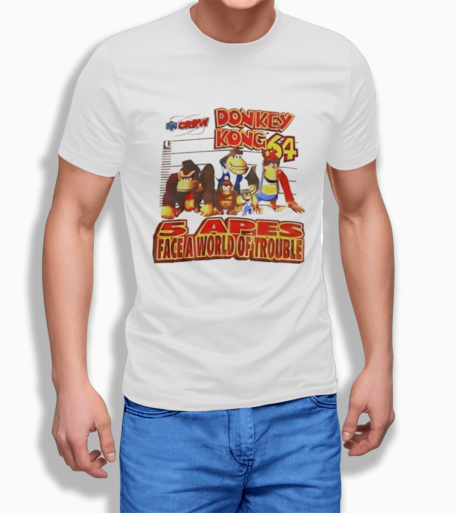 Donkey Kong 64 Five Apes Face A World Of Trouble T-Shirt