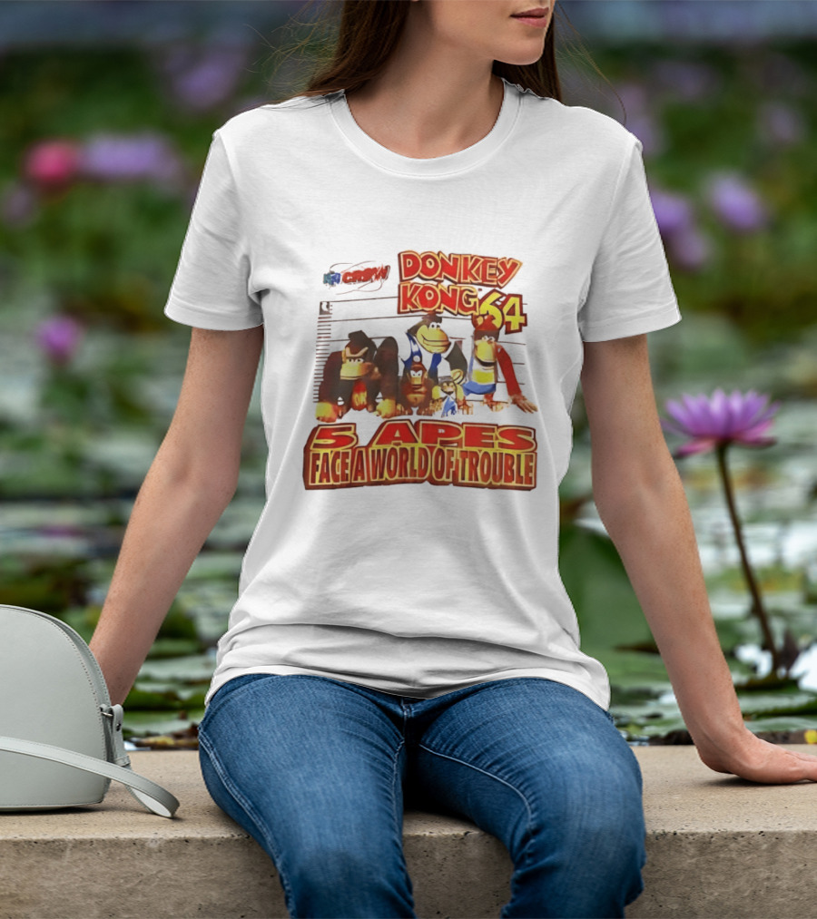 Donkey Kong 64 Five Apes Face A World Of Trouble T-Shirt