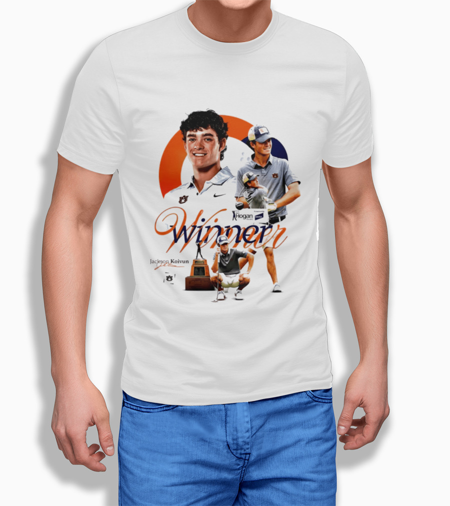 Jackson Koivun Auburn Golf Winner 2026 Trophy Nike Auburn University Golfers T-Shirt