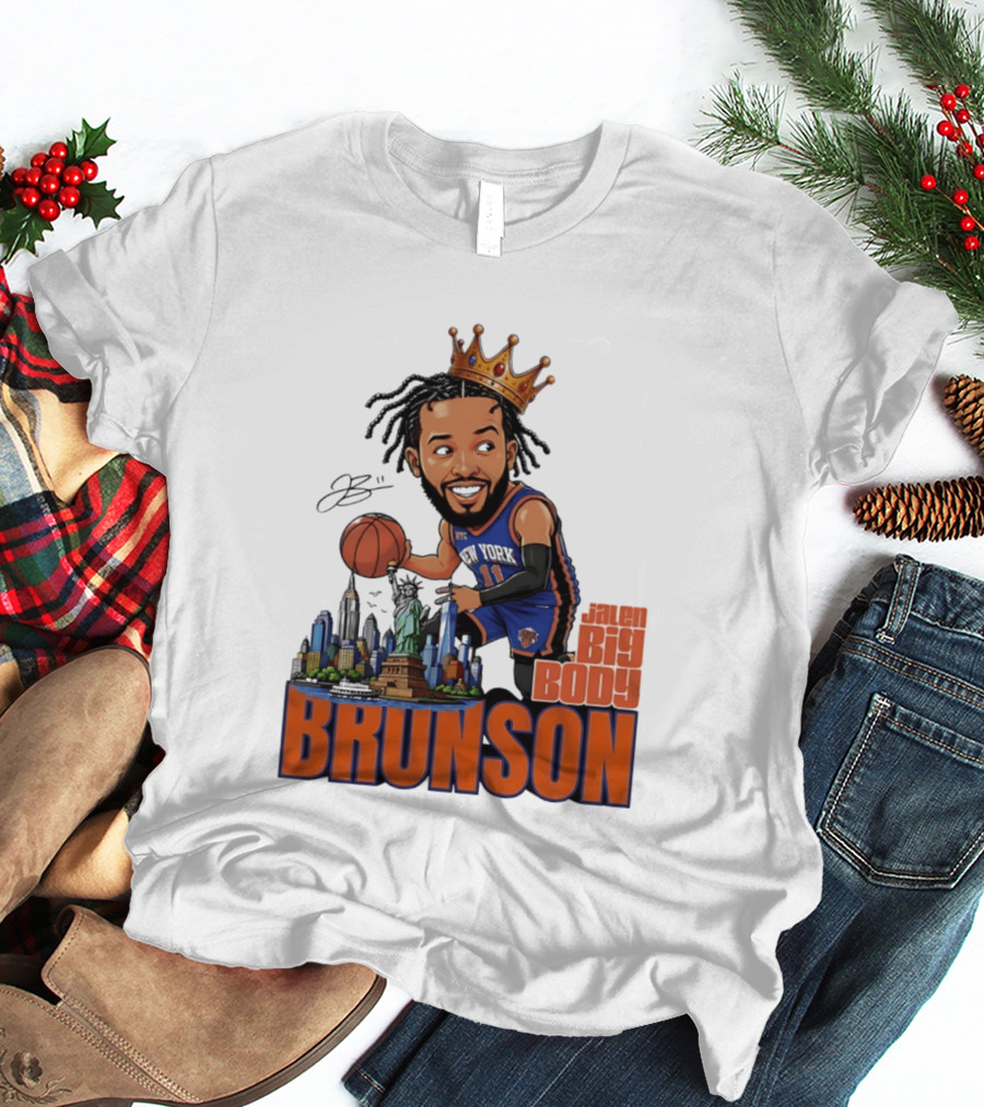 Jalen Brunson New York Knicks Big Body Crown Basketball Skyline Statue Of Liberty T-Shirt