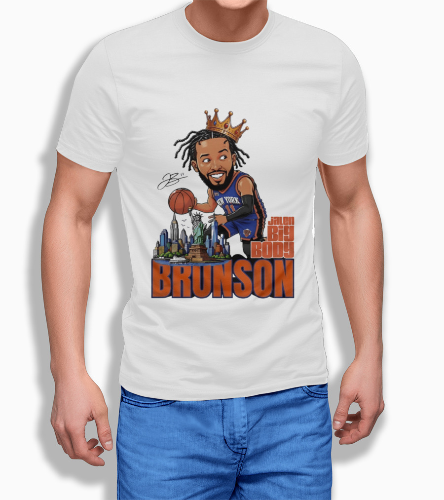 Jalen Brunson New York Knicks Big Body Crown Basketball Skyline Statue Of Liberty T-Shirt