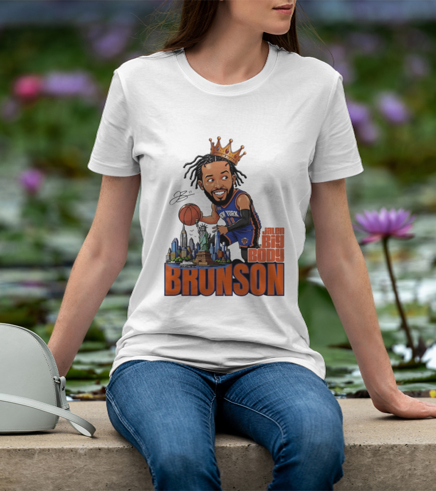 Jalen Brunson New York Knicks Big Body Crown Basketball Skyline Statue Of Liberty T-Shirt