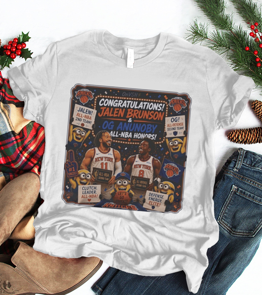 Congratulations Jalen Brunson OG Anunoby New York Knicks AllNBA Honors Second Team T-Shirt