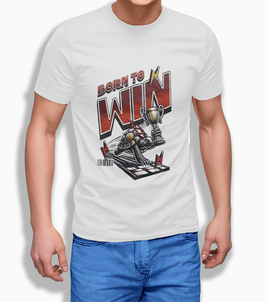 Born To Win Turtle With Trophy Racing T-Shirt