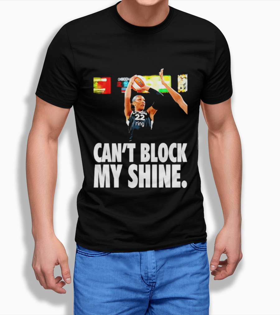 A'ja Wilson Can't Block My Shine Las Vegas Aces Basketball Triumph T-Shirt