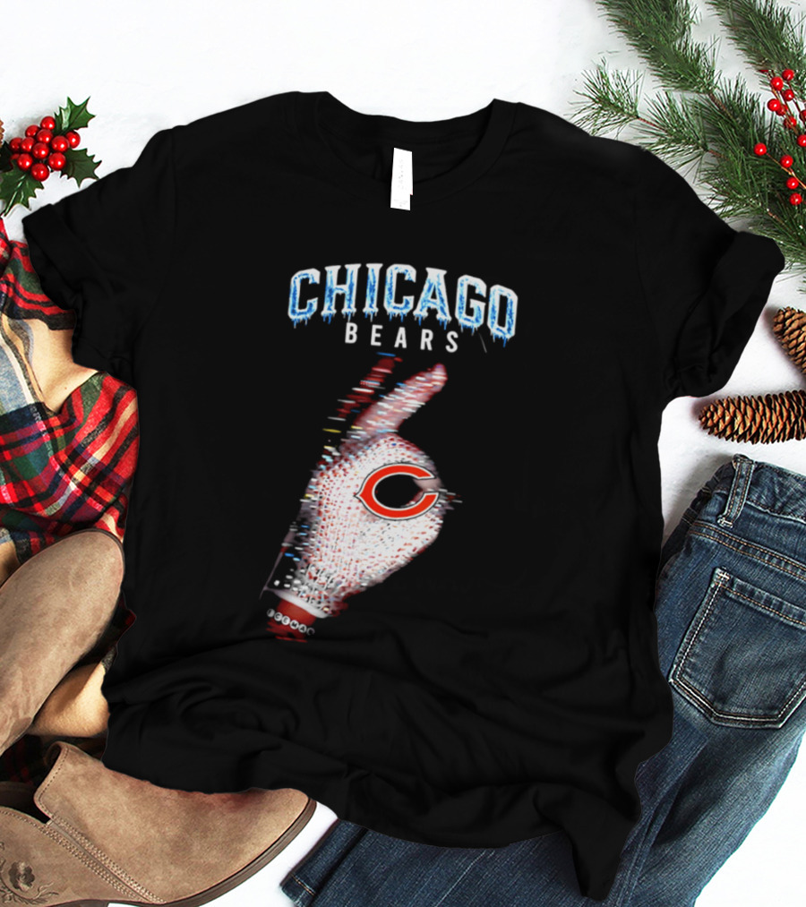 Chicago Bears Iceman 2026 Glitch Effect Football T-Shirt