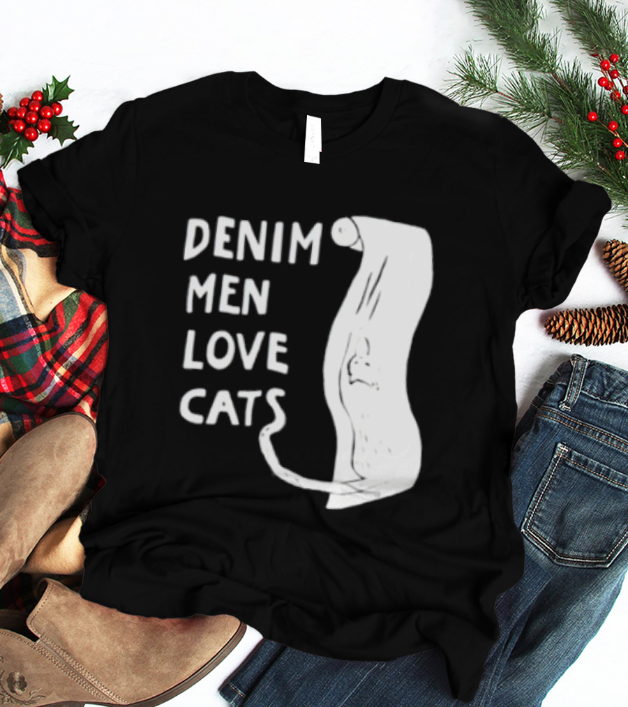 Denim Men Love Cats Fashion T-Shirt