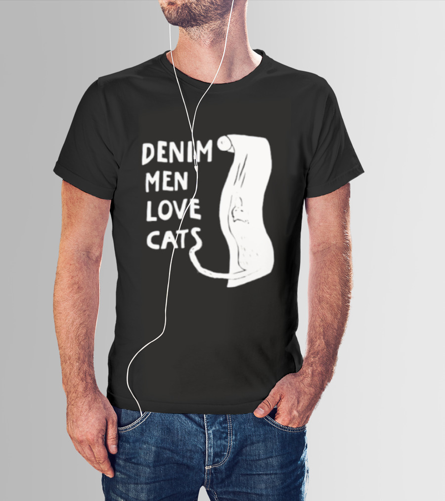 Denim Men Love Cats Fashion T-Shirt