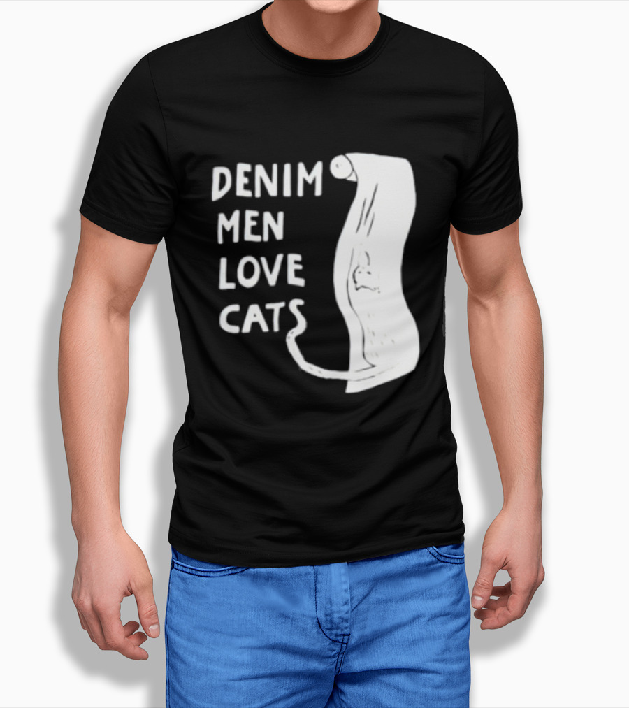 Denim Men Love Cats Fashion T-Shirt