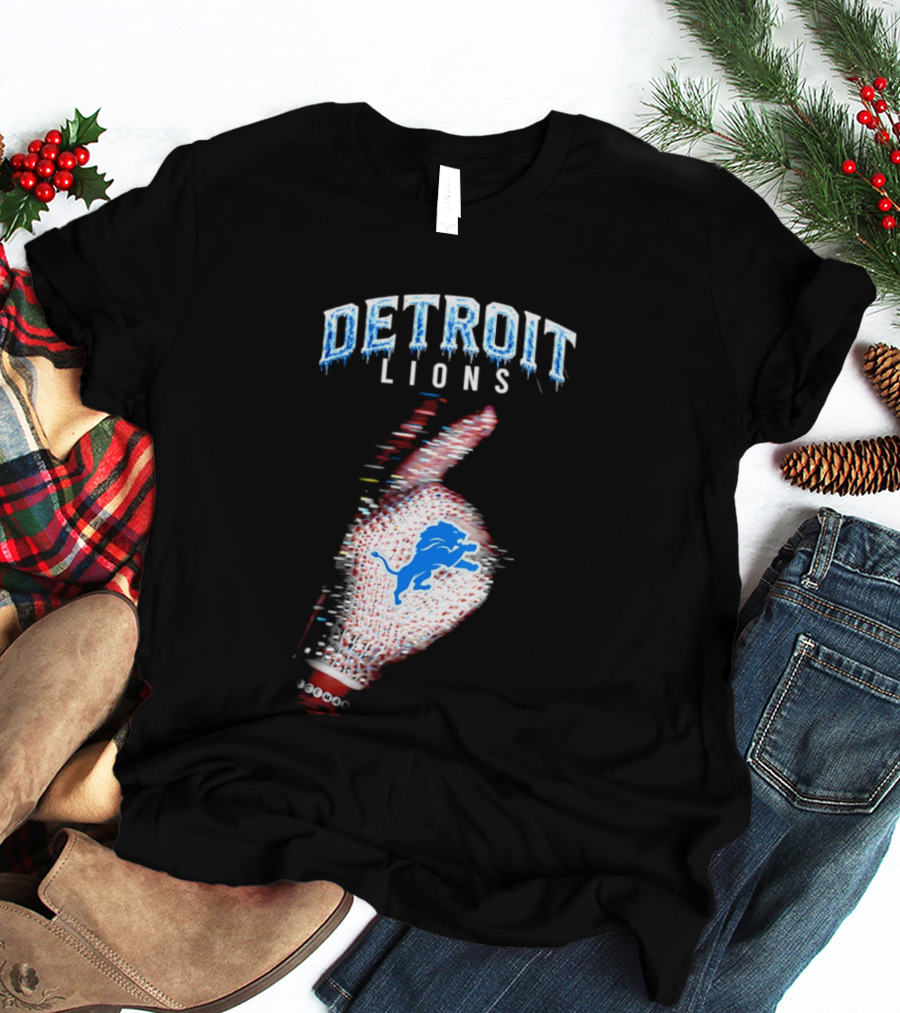 Detroit Lions Iceman 2026 Football Glove Fan T-Shirt