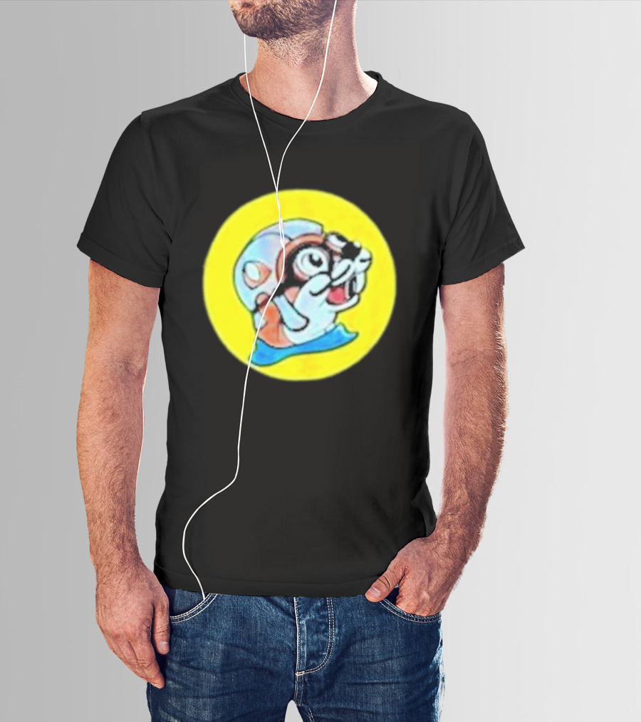 Gloopy Industries The Aquabeaver Cartoon Style Helmet And Water Circle T-Shirt
