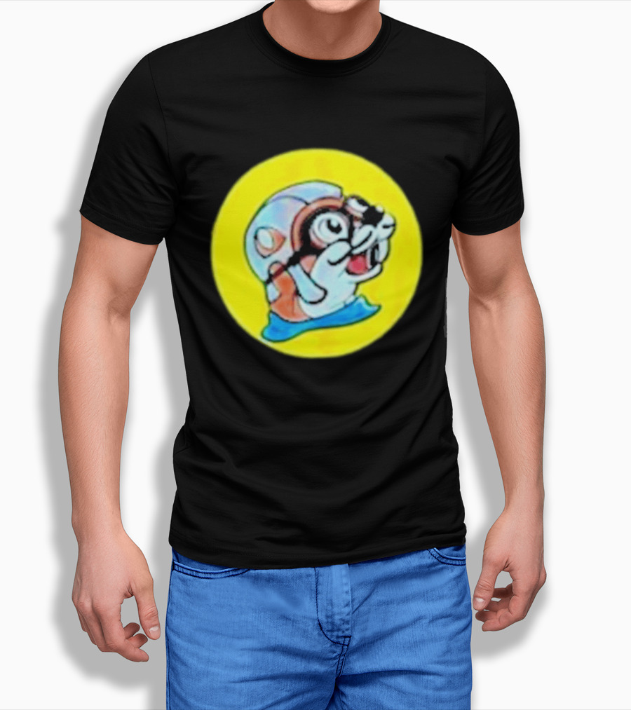 Gloopy Industries The Aquabeaver Cartoon Style Helmet And Water Circle T-Shirt