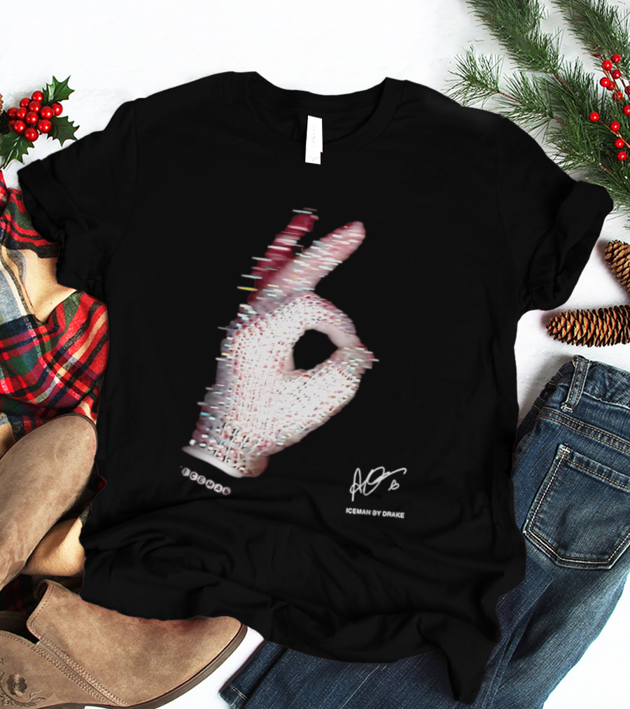 Iceman Hand Gesture By Drake Sign With Rhinestones T-Shirt