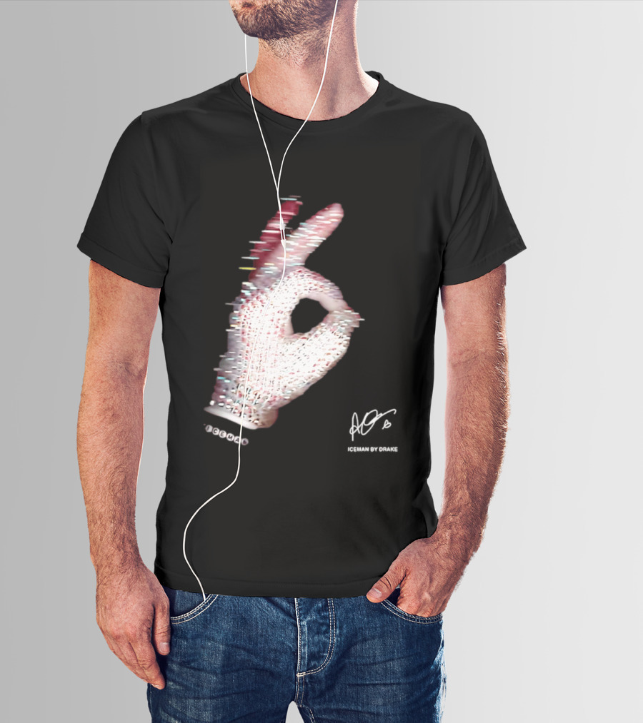 Iceman Hand Gesture By Drake Sign With Rhinestones T-Shirt