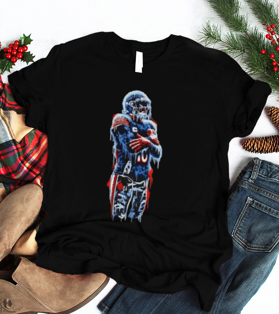 Iceman Chicago Bears Quarterback Caleb Williams Frozen Football T-Shirt