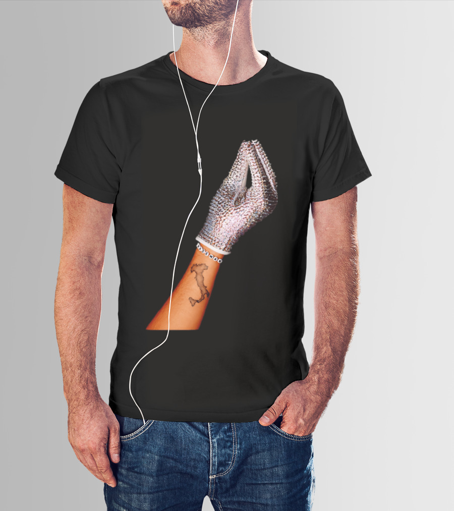 Mademan Italia Drake IceMan Glitter Glove Tattoo T-Shirt