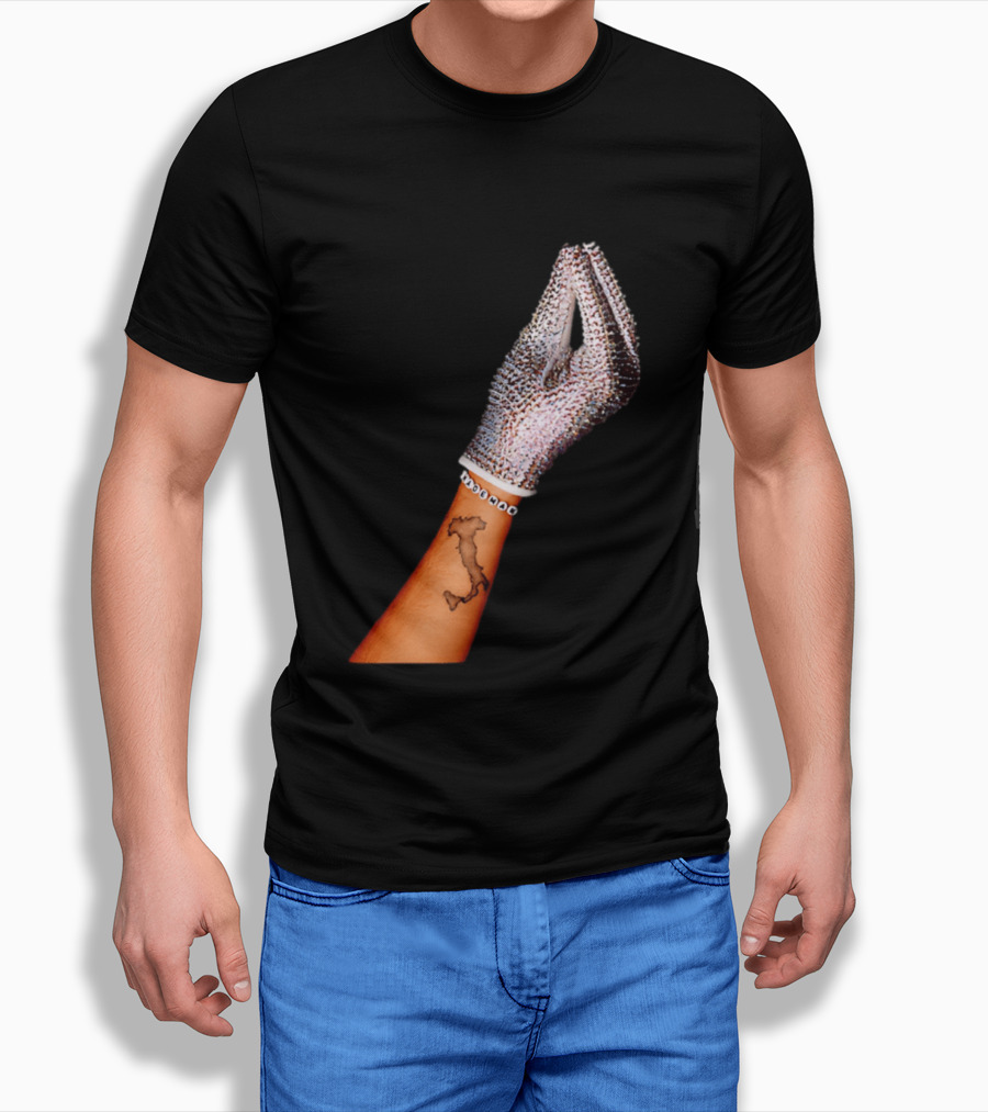 Mademan Italia Drake IceMan Glitter Glove Tattoo T-Shirt