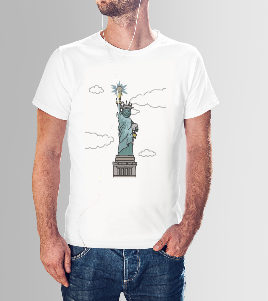 Jalen Brunson Liberty MVP New York 11 Statue Holding Basketball Trophy T-Shirt