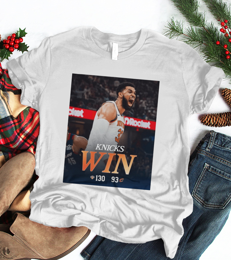 Knicks Win 130 93 Celebration Victory Over Cleveland Playoffs Sweep T-Shirt