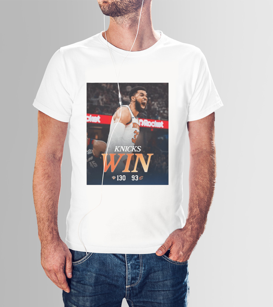 Knicks Win 130 93 Celebration Victory Over Cleveland Playoffs Sweep T-Shirt