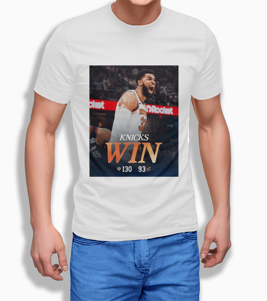 Knicks Win 130 93 Celebration Victory Over Cleveland Playoffs Sweep T-Shirt