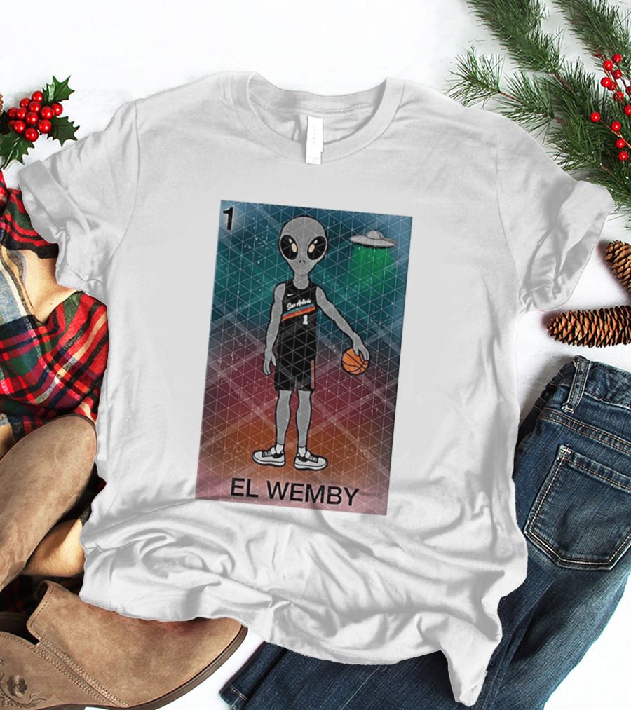 El Wemby San Antonio Spurs Alien UFO Basketball Victor Wembanyama 2026 T-Shirt